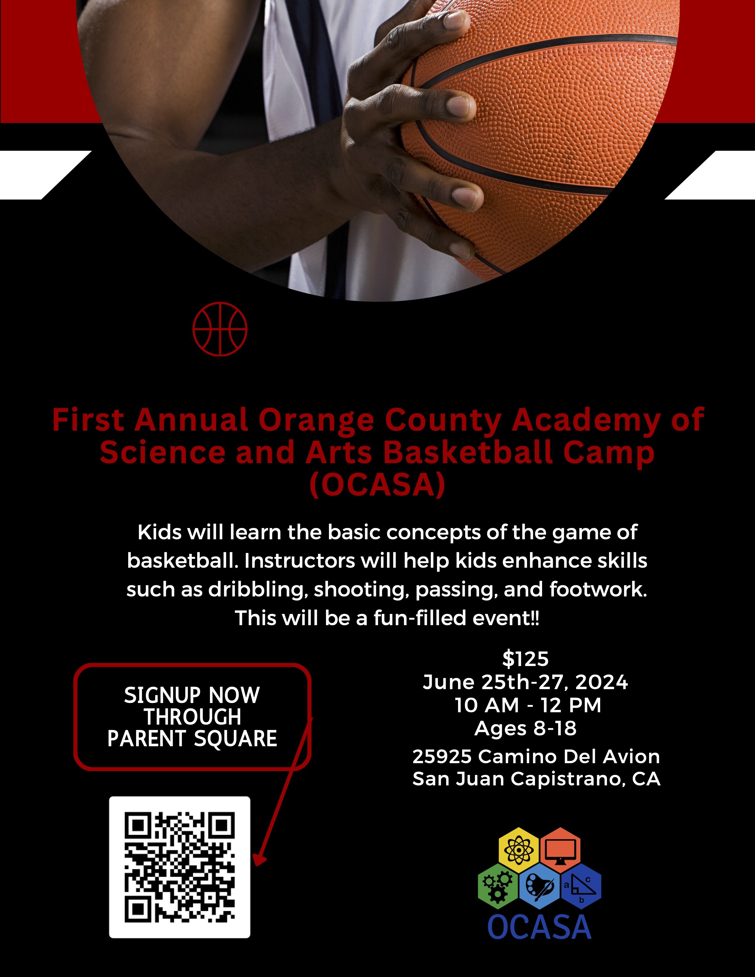 Summer Basketball Camp FlyerQR